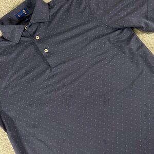 Stitch Golf Mens Small Navy Blue Micro Dot Performance Polo Shirt RN 155812